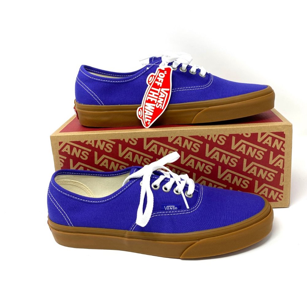 🌿Sale🌿 Vans Authentic Gum Spectrum Blue Canvas Sneakers Men's Size VN0A348A3ZE - Picture 9 of 11